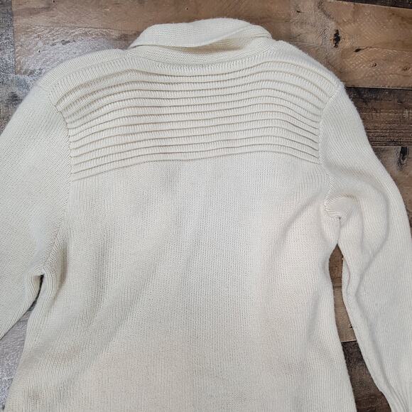 Peruvian Link Alpaca Collection Open Front Cardigan Sweater Heavy White One Size - Picture 10 of 16